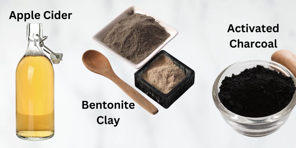 Bentonite Clay
Activated Charcoal
Apple Cider