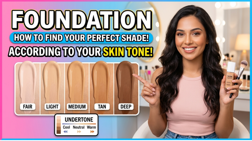"Discover how to find the best foundation shade for your skin tone in 2026. Learn simple undertone tests, correct swatching techniques, and pro tips to avoid orange, ashy, or cakey makeup for a flawless match every time."