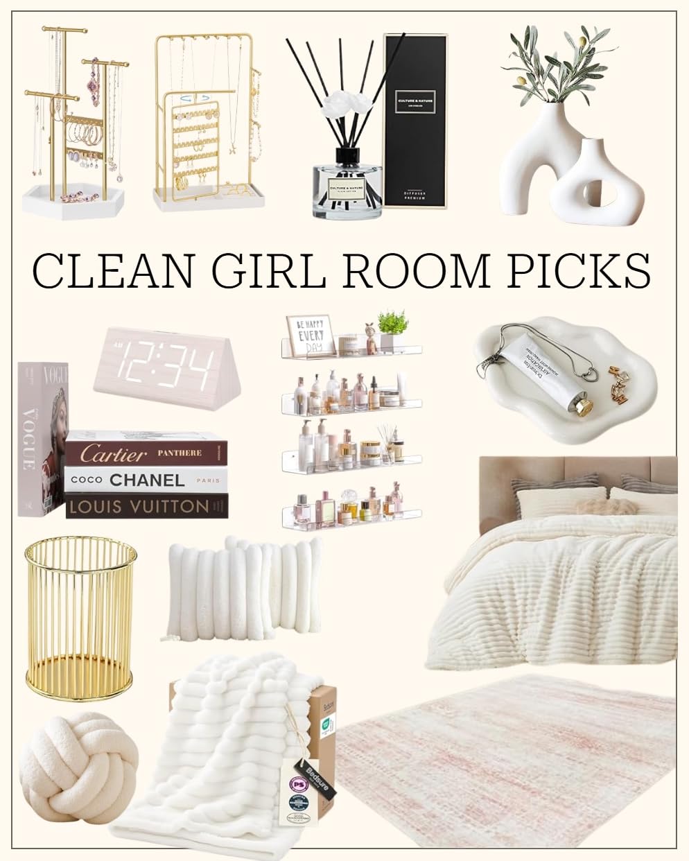 How to Create a Clean Girl Bedroom: Must-Have Decor, Organization & Color Palette